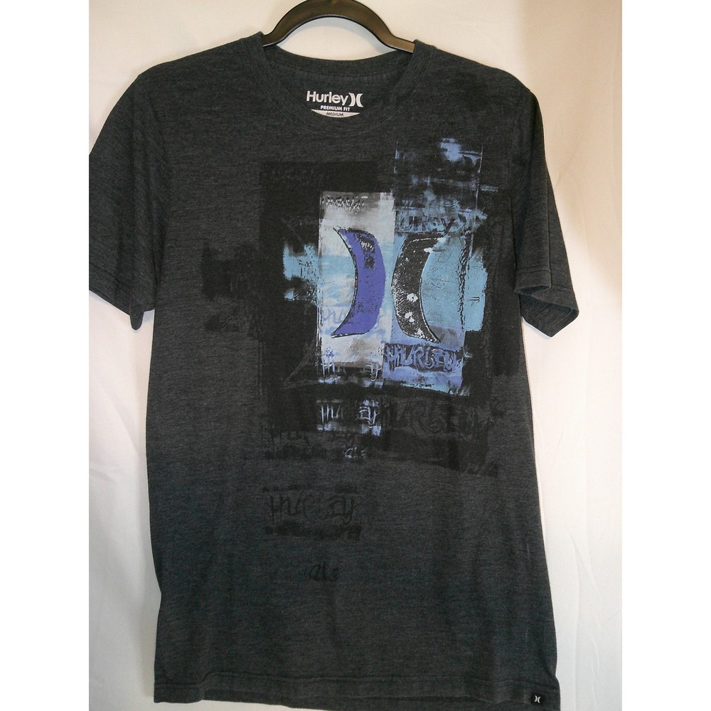 Hurley Premium Fit Graphic T-Shirt‎ Mens Medium Gray Short Sleeve Top